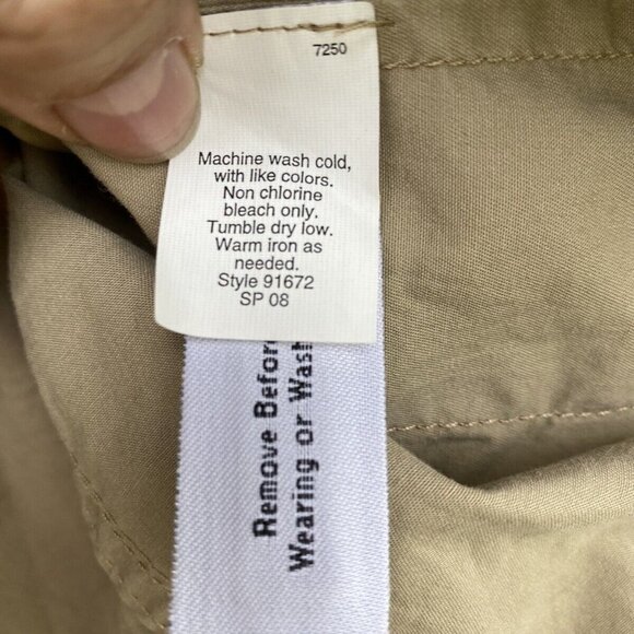 J. Crew Women Khaki Jacket Button Up w Belt Tan Cotton 1/4 Elastic Waist Size 6 - Picture 7 of 9